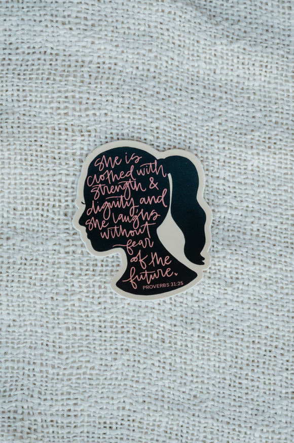 Vinyl Sticker - She is Clothed